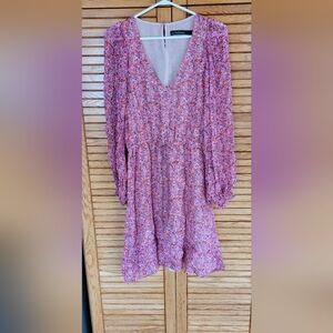 Iris Setlakwe Pink Floral Long Sleeve Dress